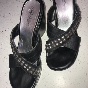 Harley Davidson Studded Wedge Sandals 8.5